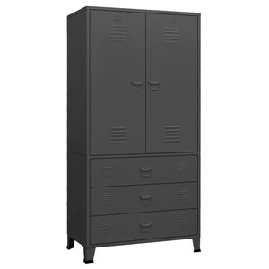 vidaXL Wardrobe Anthracite Metal 35.4x19.7x70.9 in Wardrobe
