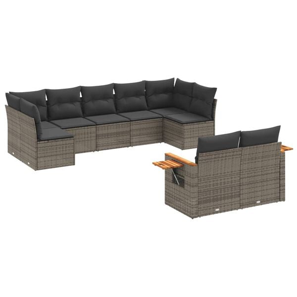 vidaXL Garden Sofa Set Grey, Dark Grey