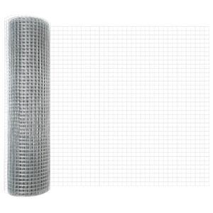 vidaXL Welded Wire Fence Silver 2.6'x 82'