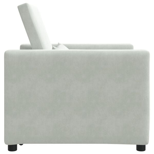 vidaXL Pull out Sofa Bed Single Light gray 90 x 165 x 87 cm Velvet