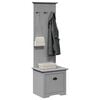 vidaXL Hallway Cabinet Grey Solid pinewood, engineered wood, metal