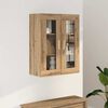 vidaXL Hanging Wall Cabinet Artisian Oak Engineered Wood, Glass