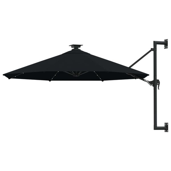 vidaXL Garden Parasol Black Polyester and Metal Large Garden Parasol