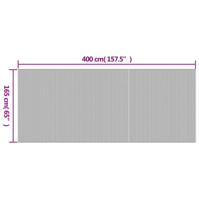 Diagram showing dimensions: width 400 cm and height 165 cm of a mat.
