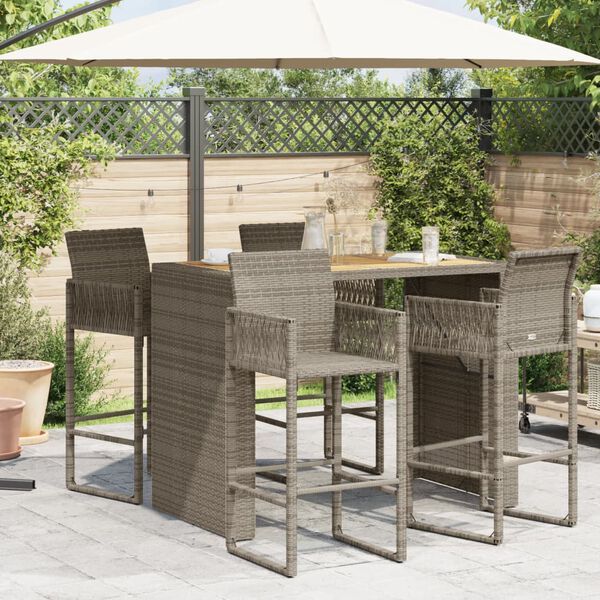 vidaXL Garden Bar Table Grey
