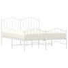 vidaXL Bed Frame White Powder-Coated Steel Double Bed Frame