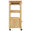 vidaXL Kitchen Trolley MONZA 18.9"x15.7"x34.8" Solid Wood Pine