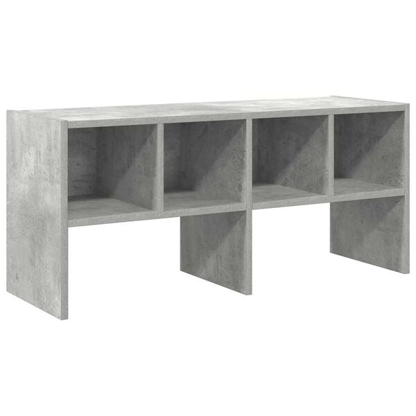vidaXL Shoe Rack Concrete grey Engineered wood 35.2 x 11.8 x 15.7 in