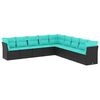 vidaXL Garden Sofa Set Black, Blue