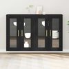 vidaXL Wall Cabinets 2 pcs Black Oak 27.36 x 13.39 x 35.43 in