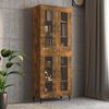 vidaXL Hanging Wall Cabinet Smoked oak Engineered wood, glass