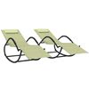 vidaXL Rocking Sun Loungers 2 pcs Cream Steel and Textilene