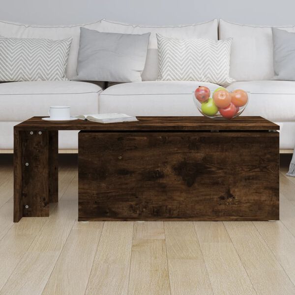 vidaXL Coffee Table Smoked oak Engineered wood 59.1 x 19.7 x 13.8 in