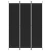 vidaXL 3-Panel Room Divider Black 59.1"x86.6" Fabric