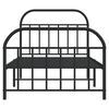 vidaXL Bed Frame Black Powder-Coated Steel Twin Bed Frame Rectangular