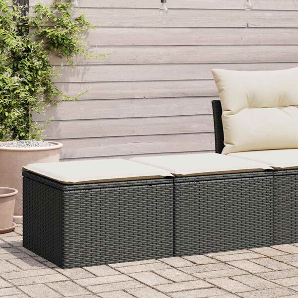 vidaXL Garden Sofa Set Black, Cream White