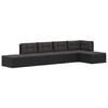 vidaXL Garden Lounge Set Black Poly Rattan Medium Modular