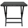 vidaXL Folding Table Black PE rattan, powder-coated steel Compact