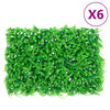 vidaXL Artificial Fern Leaf Fence Set of 6 Green PE (Polyethylene)