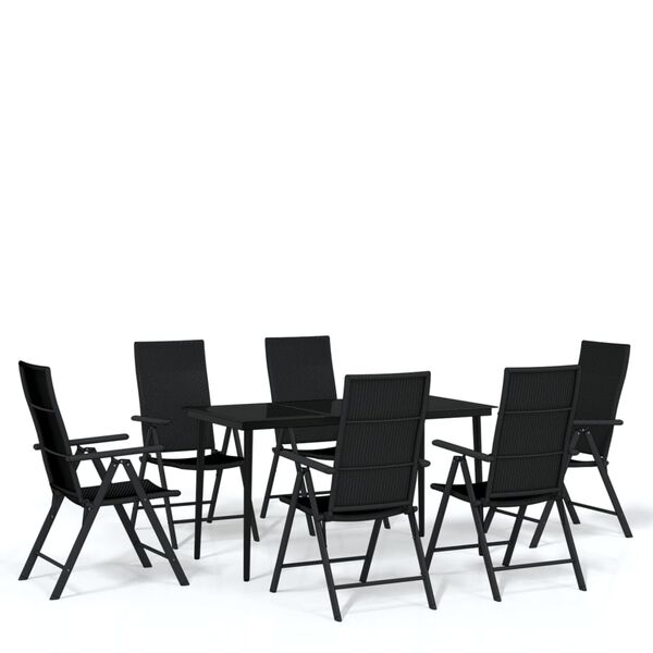 vidaXL Garden Dining Set Black