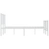 vidaXL Bed Frame White Steel 47.2 x 78.7 in Bed Frame Rectangular