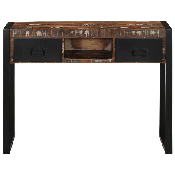 vidaXL Console Table Multicolour Solid reclaimed wood 39.4x13.8x29.5 in