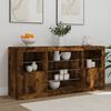 vidaXL Sideboard Smoked Oak Engineered wood and glass