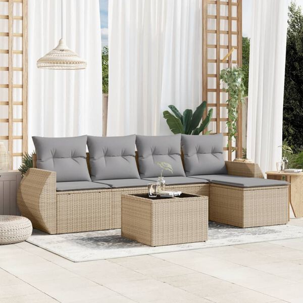 vidaXL Garden Sofa Set Beige