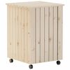 vidaXL Laundry Basket with Wheels "RANA" 17.7x17.7x25.2" Solid Wood Pine