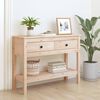 vidaXL Console Table Natural wood Solid Pine Wood 39.4x13.8 in