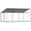 vidaXL Dog Cage Grey Galvanized Steel 13.1 x 6.6 x 6.6 ft Durable