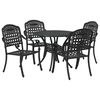 vidaXL Garden Dining Set 5 pcs Black 35.4" x 35.4" x 29.5