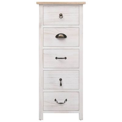 vidaXL Side Cabinet 13.8"x9.8"x34.3" Paulownia Wood