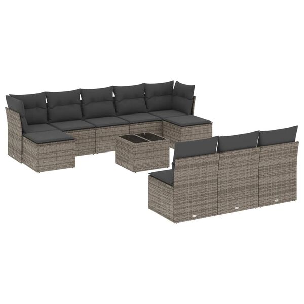 vidaXL Garden Sofa Set Grey