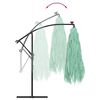 vidaXL Garden Parasol Green Polyester, Steel, Straw Large Tiltable