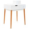 vidaXL Dressing Table White and Brown MDF, Glass, Pinewood, Metal Medium
