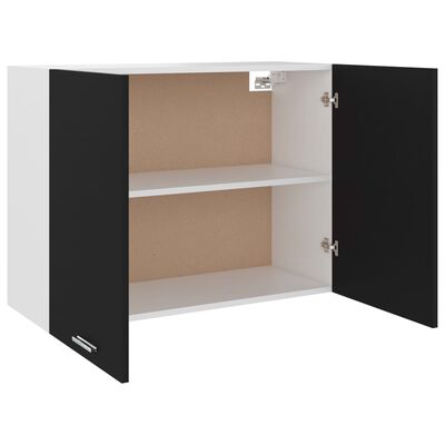 vidaXL Hanging Cabinet Black 31.5"x12.2"x23.6" Engineered Wood