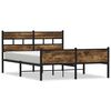 vidaXL Bed Frame Smoked Oak Steel Full Bed Frame Rectangular Modern