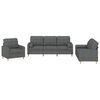 vidaXL Sofa Set Dark Grey Fabric (100% polyester), metal, plywood Large