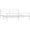 vidaXL Bed Frame White Powder-Coated Steel 79 x 79 in Bed Frame