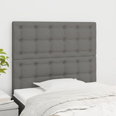 vidaXL Headboards 2 pcs Dark Gray 39.4"x2"x30.7"/34.6" Fabric