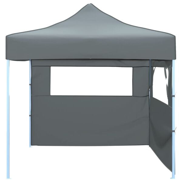 vidaXL Foldable Party Tent Pop-Up with 2 Sidewalls 9.8x9.8' Anthracite