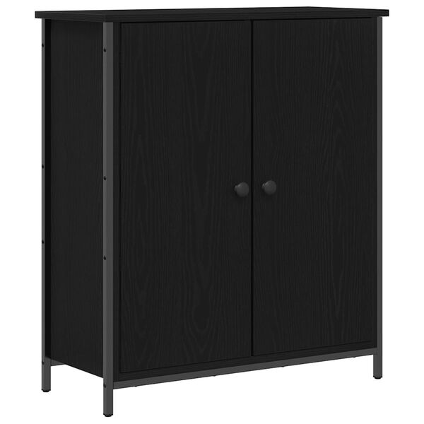 vidaXL Sideboard Black Oak 27.56 x 11.81 x 31.50 in Engineered Wood