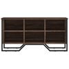 vidaXL Shoe Cabinet Brown Oak Engineered Wood, Metal Medium Shoe Cabinet