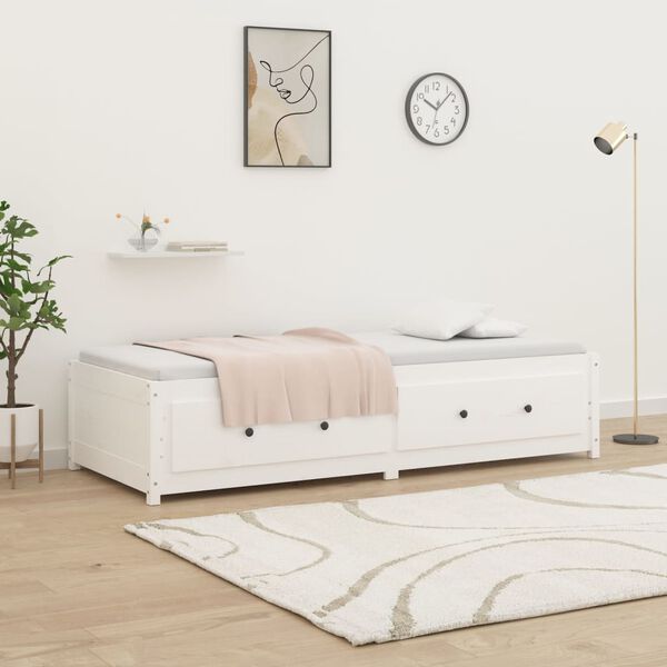vidaXL Day Bed White Solid pine wood and plywood Twin