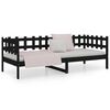 vidaXL Day Bed Black Solid pine wood Twin Day Bed Rectangular Rustic