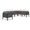 vidaXL Garden Lounge Set Gray Poly Rattan Large Modular Stylish