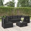 vidaXL Garden Lounge Set Black Poly Rattan 5 Piece Height-Adjustable