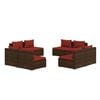 vidaXL Garden Lounge Set Brown PE rattan, powder-coated steel 8 Piece Set