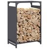 vidaXL Firewood Rack Anthracite 17.3x11.0x25.6" Cold-rolled steel